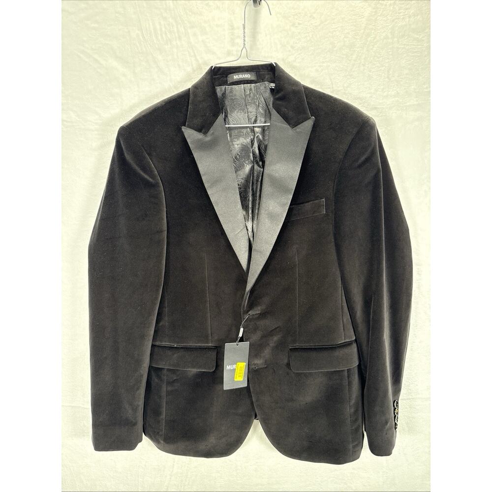 Men's MURANO Black Cotton Velvet Jacket Blazer Medium M NWT NEW